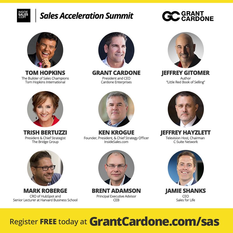 CardoneMedia's tweet photo. TODAY is the LAST day to register FREE  Goes live later today https://t.co/VDLoxJji12
 Be great #SalesSummit #hustle https://t.co/IqPVihr5Wz