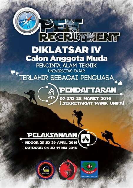 DIKLATSAR IV Calon Anggota Muda Panik Unifa <a href="/panik_unifa/">Pencinta Alam Teknik</a>