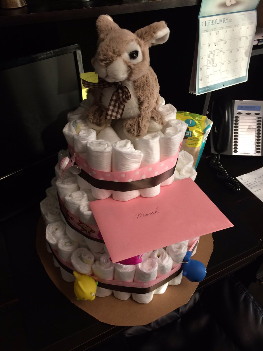 Had the best surprise waiting for me at work. #bestcoworkersever #diapercake