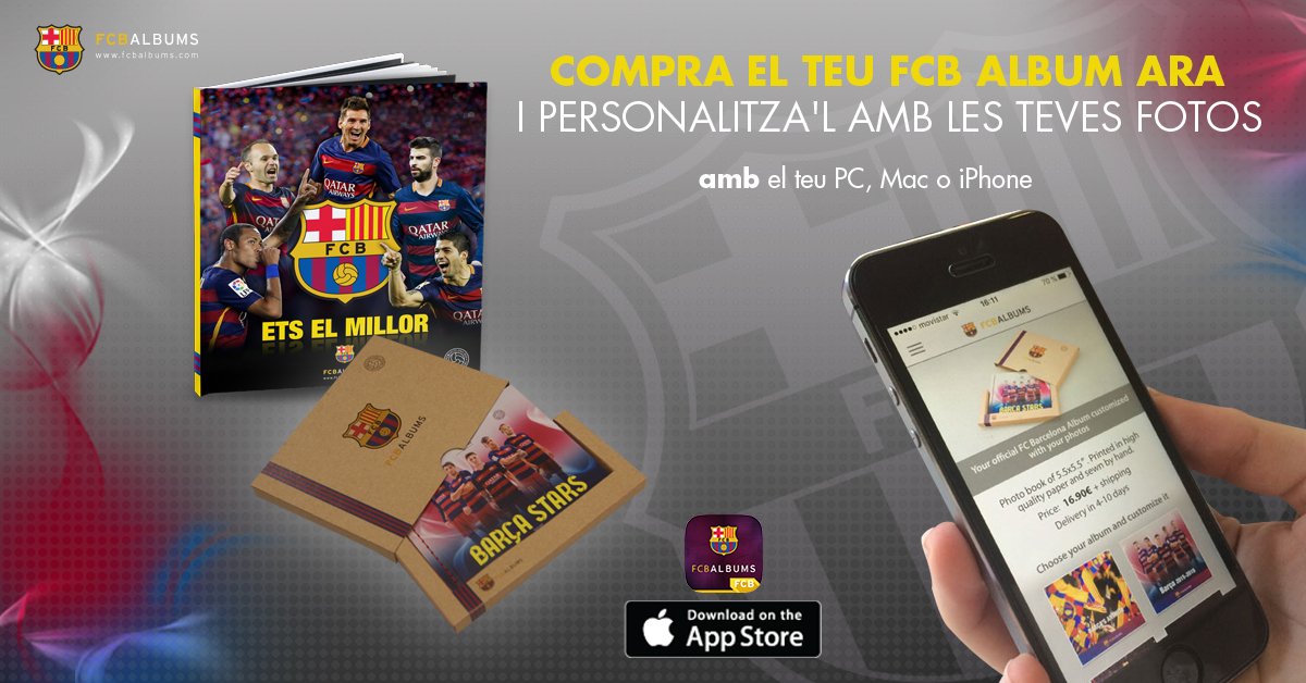 FCBarcelona_cat's tweet photo. Vols un @FCBALBUMS fet a mà a #barcelona? Descarrega l'app aquí->  https://t.co/xSLtdQ6t1p #fcbalbums #photoalbums https://t.co/Ta7BgmMwOF