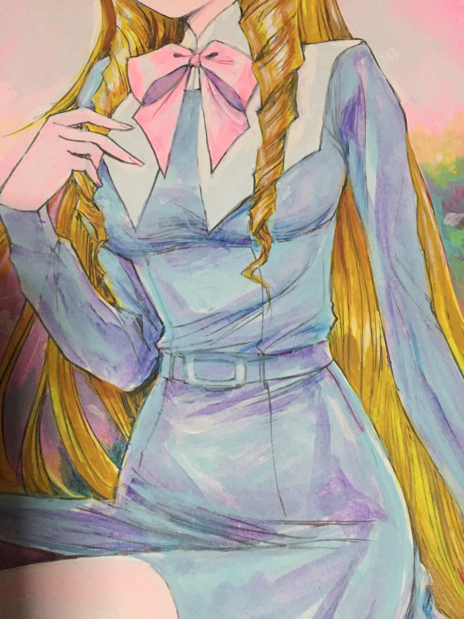 世界的に有名な 魔界学園 氷河めぐみ 少年チャンピオン 手描きイラスト◇週刊 少年漫画