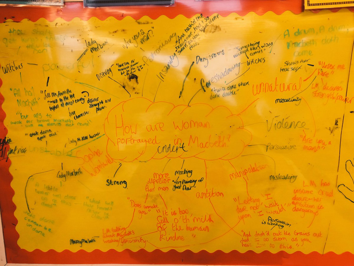 mscottEnglish's tweet image. Use of word walls and windows to explore the portayal of women in Macbeth with Year 10 today @ITTchat #pgce #english