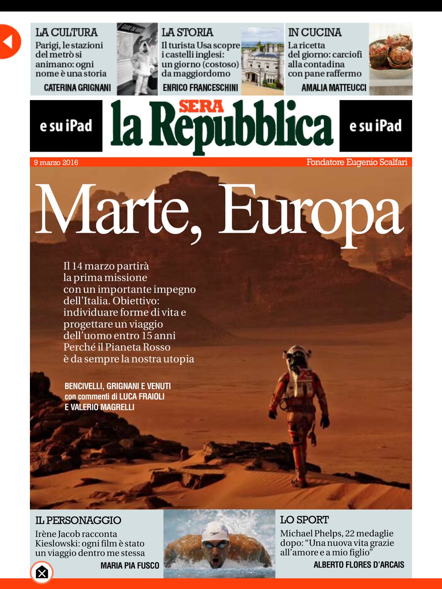 RepubblicaSera's tweet photo. Il 14 marzo parte la missione per il pianeta rosso, scopo: scoprire se c'è stata vita e preparare lo sbarco umano https://t.co/tPkRUN8Toy