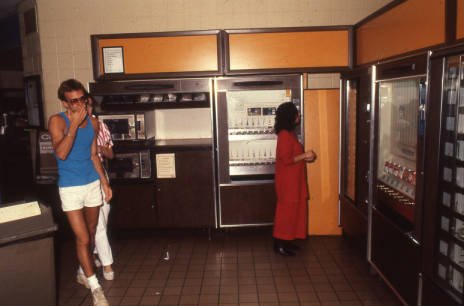 NovaLibraryAL's tweet photo. #WaybackWednesday takes us to the @NVCC_AL cafeteria circa 1985. #oldschool #lookatthoseshorts #vendingtechnology https://t.co/gFD82XGKbq
