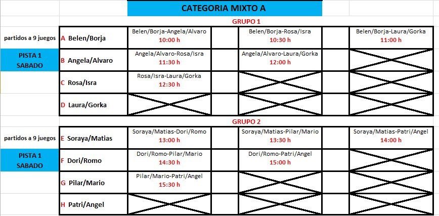 CandeledaClub's tweet photo. Aquí tenéis los horarios de las fases de grupos: Masculino A, Masculino B, Mixto A y Mixto B https://t.co/EPBCYDg7ZG