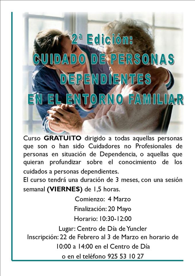 Te ofrecemos el curso gratuito para cuidadores no profesionales que se imparte en el Centro de Día #cuidadosamayores