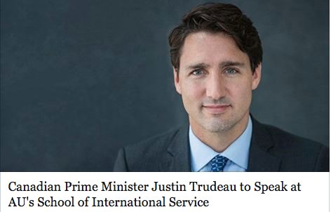 AU_SISonline's tweet photo. Live stream @JustinTrudeau's campus visit on Friday at 10:30AM. What would you #AskTrudeau? https://t.co/Y61ooZFrCC. https://t.co/tfZ5UxDdK8