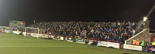 Awaydays23's tweet photo. Portsmouth at Accrington Stanley last night #POMPEY #PFC https://t.co/nPcX2A7ZlN