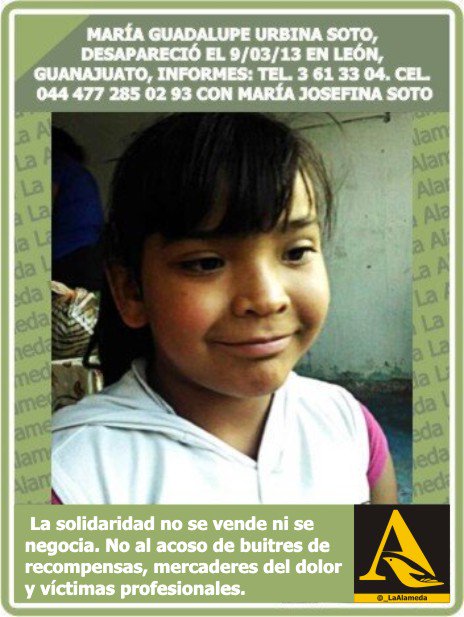 #Tebuscamos María Guadalupe Urbina Soto 9/3/13 #León #Guanajuato #911 @LaAlamedaGto