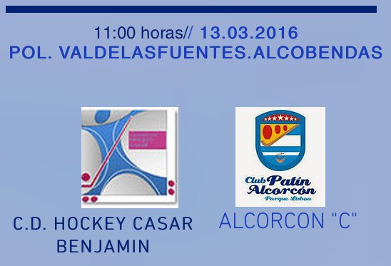 Hockeycasar's tweet photo. Partido este finde de los benjamines @Hockeycasar contra @AlcorconCP "C" https://t.co/yQm3IhpMJn