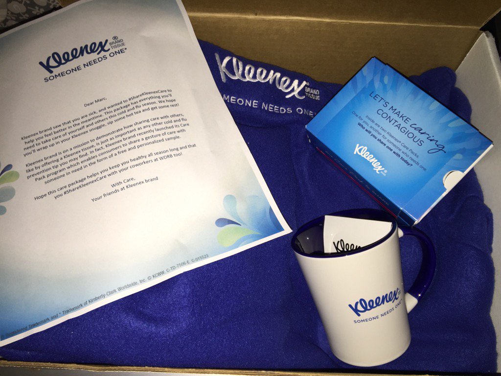 Marc Weinberg On Twitter I Have No Clue How But Kleenex Found Out I Had The Flu And Sent A Care Package Prettycool Https T Co Mpfedkmivw
