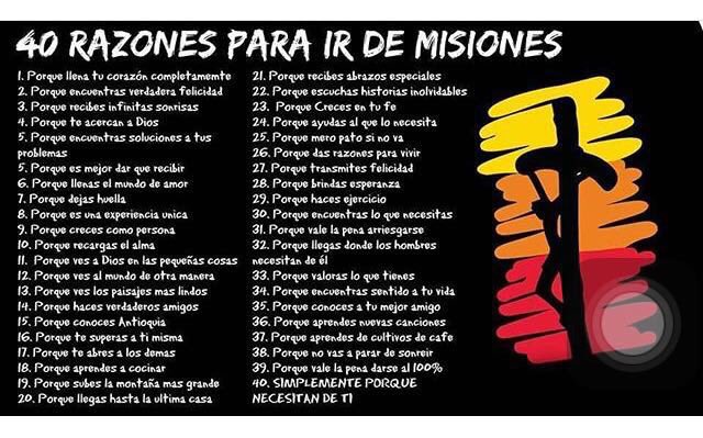 demisiones_ccs's tweet photo. 40 razones para ir de Misiones esta Semana Santa ¡Tienes hasta hoy para inscribirte! #VeXEllos #YoSiVoy #RCActivo https://t.co/GpUEZjEjHz