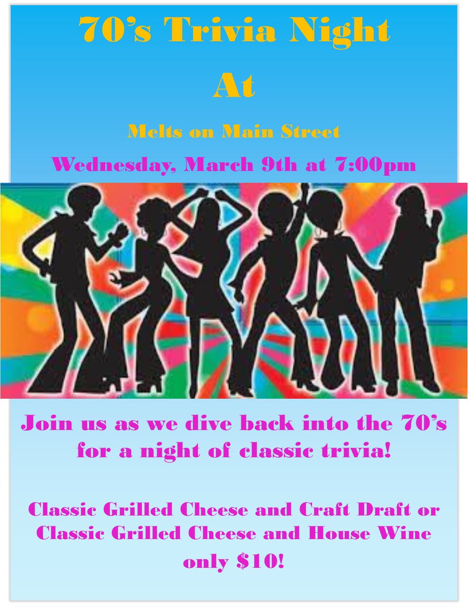 Trivia starts at 7pm tonight (Wednesday)!