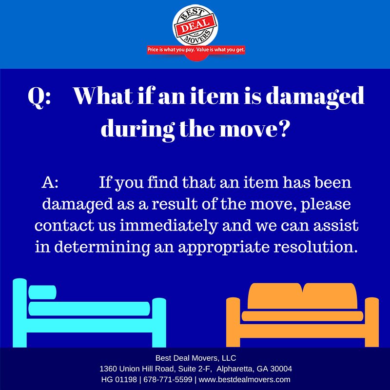 BestDeal_Movers's tweet image. What do you do if an item has been damaged during the move? Get answers to your #MovingFAQs. ow.ly/Z8MJB