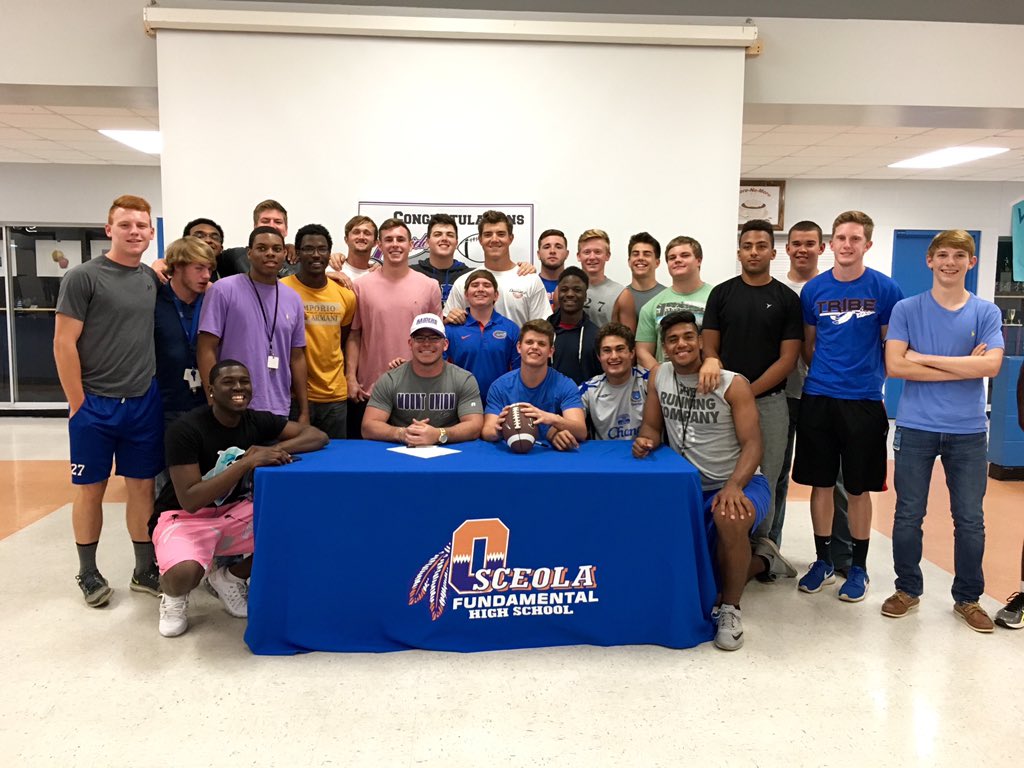 Osceola's <a href="/travis_wateska/">Travis Wateska</a> signing with Mount Union today. <a href="/OHS_Tribe/">The Tribe</a> <a href="/osceolafootball/">OFHS Football</a>
