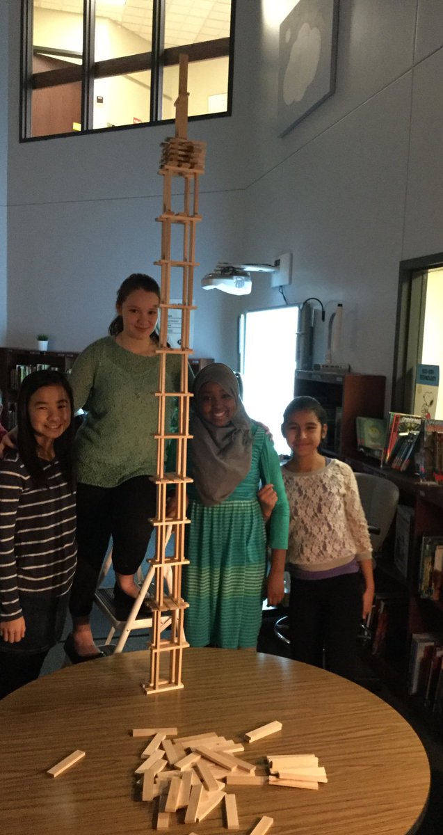 DWE_Library's tweet photo. @Maker_Kid_ #KevaChallenge record for tallest tower @DWEdublin  is 6 ft. 1 in.! https://t.co/lPxqzgjI75