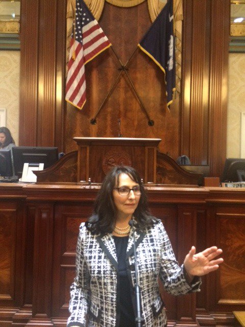 sbaprolife's tweet photo. National #ProLife Women's Caucus member #SouthCarolina Rep. @donna4house speaks in favor of pain capable bill today https://t.co/bJ5fZGJnVZ