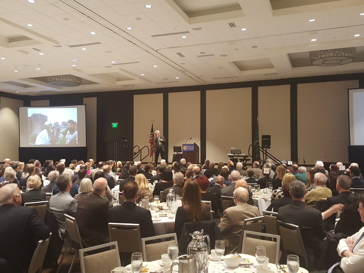 Seattle4Rotary's tweet photo. Rick Steves takes us around the world with stories of culture #seattle4 #seattlerotary https://t.co/IH7oDpSK4v