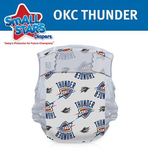 The Official Licensed #OklahomaCity #Thunder diapers are on the shelves. Visit smallstarsdiapers.com for more info