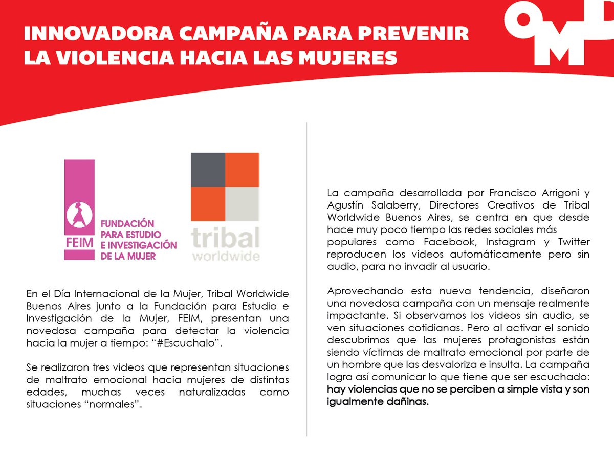 OMD_Argentina's tweet photo. ¡Newsletter! Especial día de la mujer: Entrevistas, Campañas exitosas y el Superclásico. https://t.co/wYCn1i71st https://t.co/CmXz26EOKU