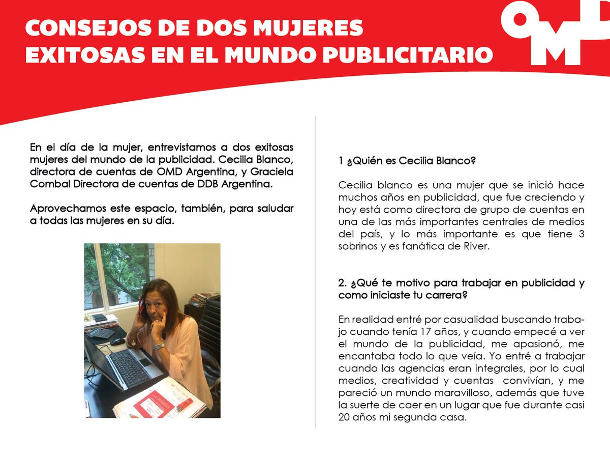 OMD_Argentina's tweet photo. ¡Newsletter! Especial día de la mujer: Entrevistas, Campañas exitosas y el Superclásico. https://t.co/wYCn1i71st https://t.co/CmXz26EOKU