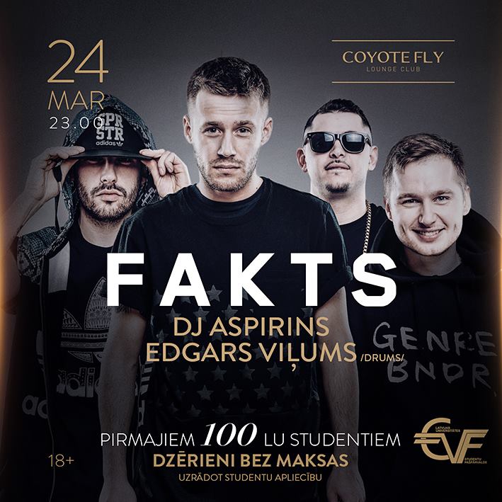 DzivsudrabsLV's tweet photo. Savukārt 24.martā uz @CoyoteFly skatuves kāps @FaktsLV kopā ar @djaspirins un Edgaru Viļums: https://t.co/K04xI1zPjy https://t.co/v5UyGw15yJ