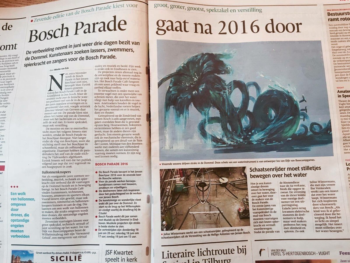 Article in today's <a href="/bddenbosch/">Brabants Dagblad</a> about our @BoschParade virtual reality project!