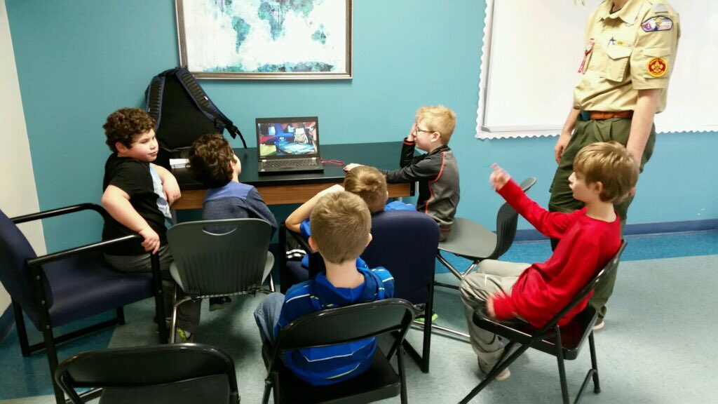 WNYScouting's tweet image. Cub Scout Pack 884 learning about the new #CyberChip2.0 thanks to our partnership with @ATT