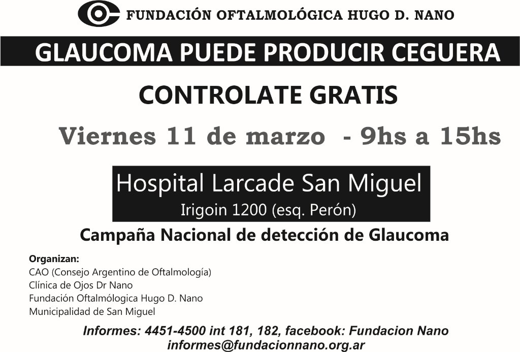 FundacionNano's tweet photo. Atención el viernes todos a controlar presión ocular https://t.co/o0hXvsFwHY