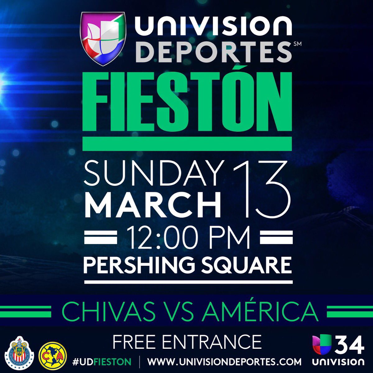 lorehrndzz's tweet photo. This Sunday 3/13 @UnivisionSports is hosting #UDFieston, a futbol celebration to watch the #ChivasvsAmerica. https://t.co/caCBKNhZSJ