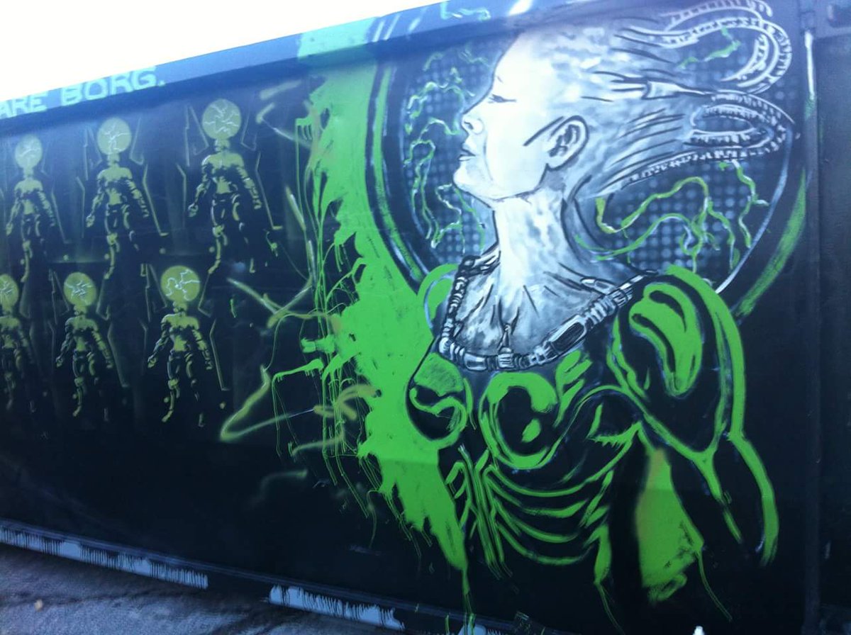 RychusFudge's tweet photo. #stultimatevoyage #startrek50th #borg painted this a few years ago. Look for it around #stlouis https://t.co/iOsvTMnM9C