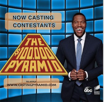 MelissaCasting's tweet photo. Pyramid is back and looking for bright, energetic contestants! https://t.co/SMp8LW0xDN #wordplay @GreatGameShows https://t.co/ql0GQKLD3g
