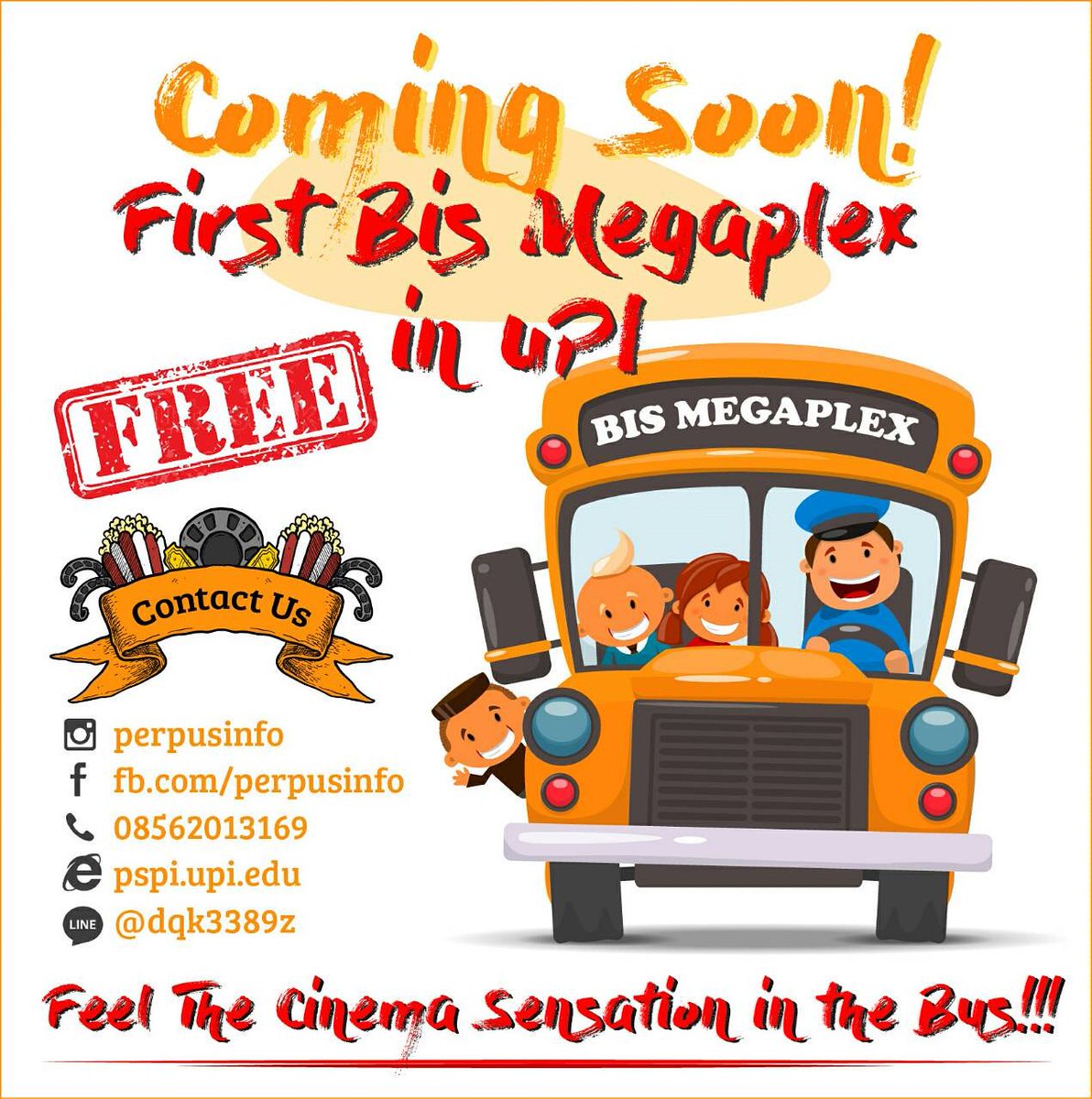 Pagi warga kepo.... Bis Megaplex segera hadir di UPI.  FREE Entry, Only On March!!
Coming Soon!!