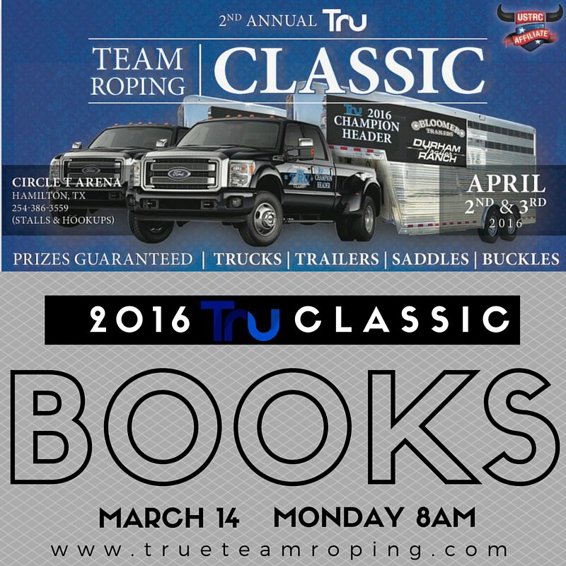 TRUeTeamRoping's tweet photo. Don't forget BOOKS OPEN next Monday at 8 am for the TRU Team Roping Classic in Hamilton, TX. https://t.co/YDV9Zc20Hp