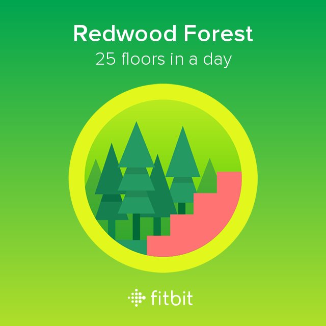 tandemtrouble's tweet photo. One busy Momma today! I climbed 25 flights of stairs & earned the Redwood Forest badge! #Fitbit #motherofmultiples https://t.co/N8CidcGaon