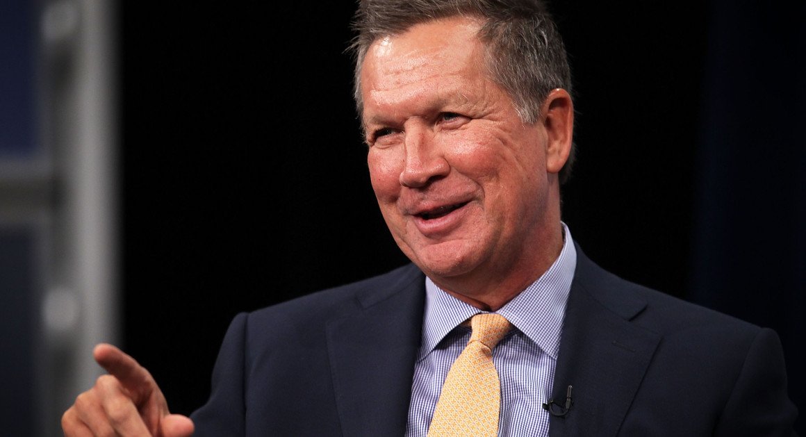 politico's tweet photo. Poll: Kasich leads Trump in Ohio https://t.co/GbUPbTSIdI | Getty https://t.co/IzewvKF6hL