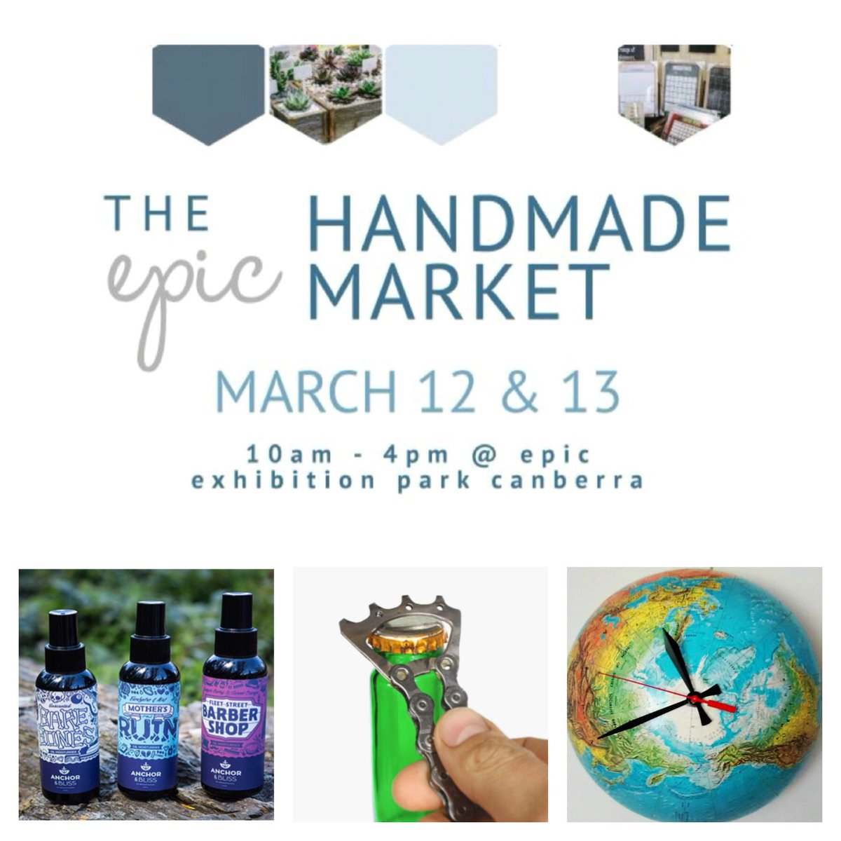HandmadeMarket's tweet photo. Our Handmade Market is on THIS WEEKEND. 10-4 Saturday &amp; Sunday at Exhibition Park In Canberra. Free entry, parking https://t.co/bgLsbUulsh
