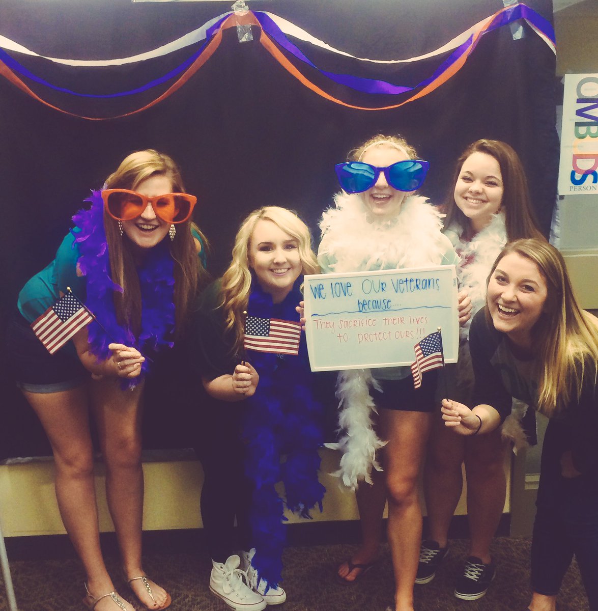 "We love OUr Veterans because they sacrifice their lives to protect ours" ❤️💙❤️💙