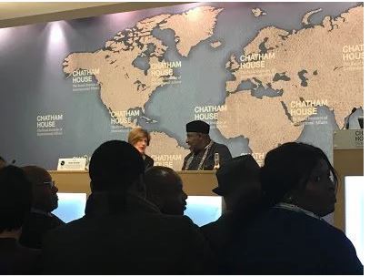 TVCconnect's tweet photo. Watch: Biafrans embarrass, disrupt Okorocha’s speech at Chatham House https://t.co/duatEaTuJP https://t.co/j13DEg4d86