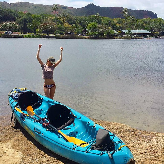 Survived my first kayaking experience! Made it back up the river with strong headwinds and all! https://t