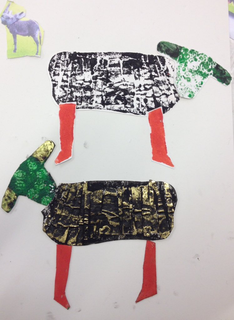nataliedeanepow's tweet photo. Mixed up Animals 1N - Collagraph project @theartcriminal @MrsKNoon @battyeford @MrsML_Earle @NSEAD_Sophie @CapeUK https://t.co/OGFsIPR3fM