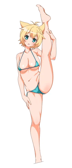 ネコ科は身体柔らかそうですよね #GJ部マイクロビキニ部 