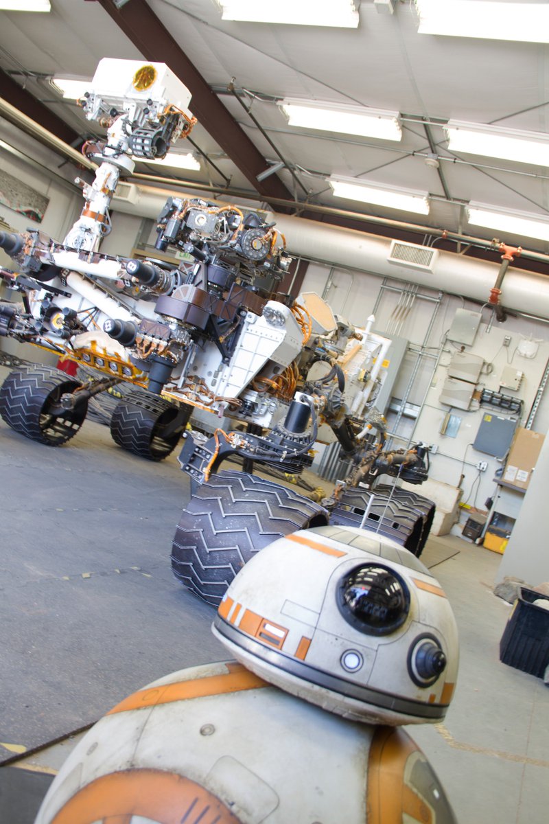 The Force is strong with this one. #BB8 learns of <a href="/NASA/">NASA</a>'s #JourneyToMars from my test double in <a href="/NASAJPL/">NASA JPL</a>'s #MarsYard
