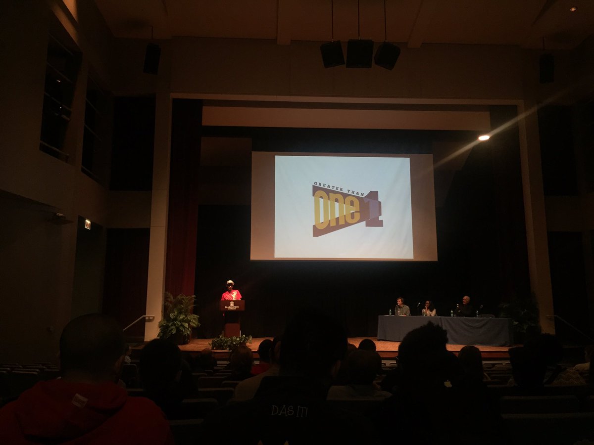 MUMashudaHall's tweet photo. What a powerful message Greater Than One has given us tonight. Big thanks to RHA for putting on such a great event! https://t.co/DfCqkPllq3