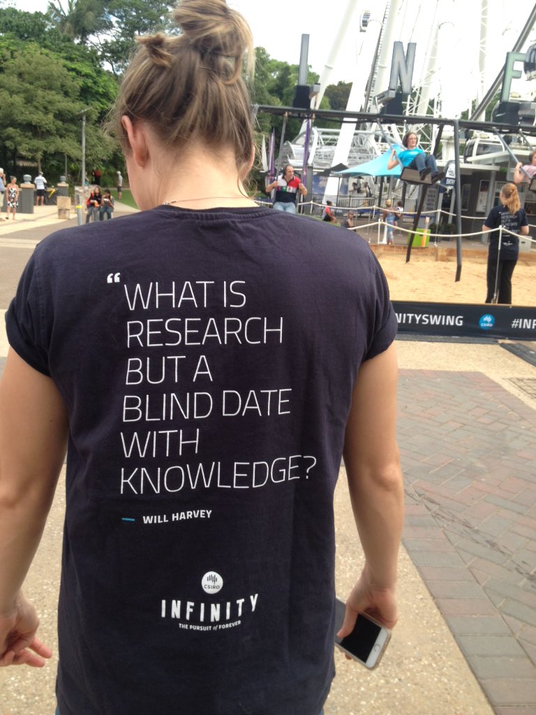 FreeLantern's tweet photo. Love the quote on the back of #CSIRO shirts #infinityswing #WSFBrisbane https://t.co/w7nXvyKf8i