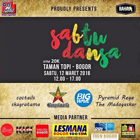 H-2 SABTU DANSA!!! YOMAN! <a href="/Gangstarasta/">GangstarastaOFFICIAL</a> <a href="/Cocktailsjammin/">Cocktails</a> <a href="/bigwavesounds/">BIGWAVE SOUNDS.</a> <a href="/The_madagaskar/">THE MADAGASKAR</a> <a href="/SKA_GRATAMA/">Ska Gratama</a> <a href="/group_pyramid/">Pyramid REGA</a>