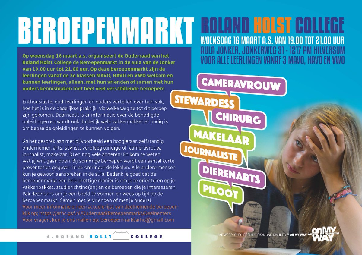 Lijst met deelnemers beroepenmarkt van 16 maart bekend:
arhc.gsf.nl/home/nieuws/48…