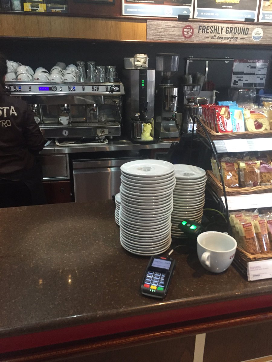 Trou13le_'s tweet photo. Cheeky #Costa on way to work. https://t.co/fSM5Z8OewI