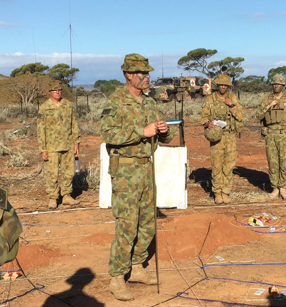 RSM1BDE's tweet photo. Wonder how Army delivers orders? 1 Brigade orders with @Comd_1st_Bde @COS_1st_Bde #MudModel #ExercisePredatorsGallop https://t.co/1jr5UgFdYJ
