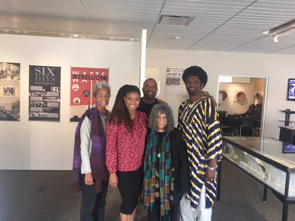 charmay's tweet photo. Amazing poet Sonia Sanchez after lecture at Cal State Santa Dominguez. Tomorrow Mamie Clayton Library at 7pm. https://t.co/0Z6UNBFMWW